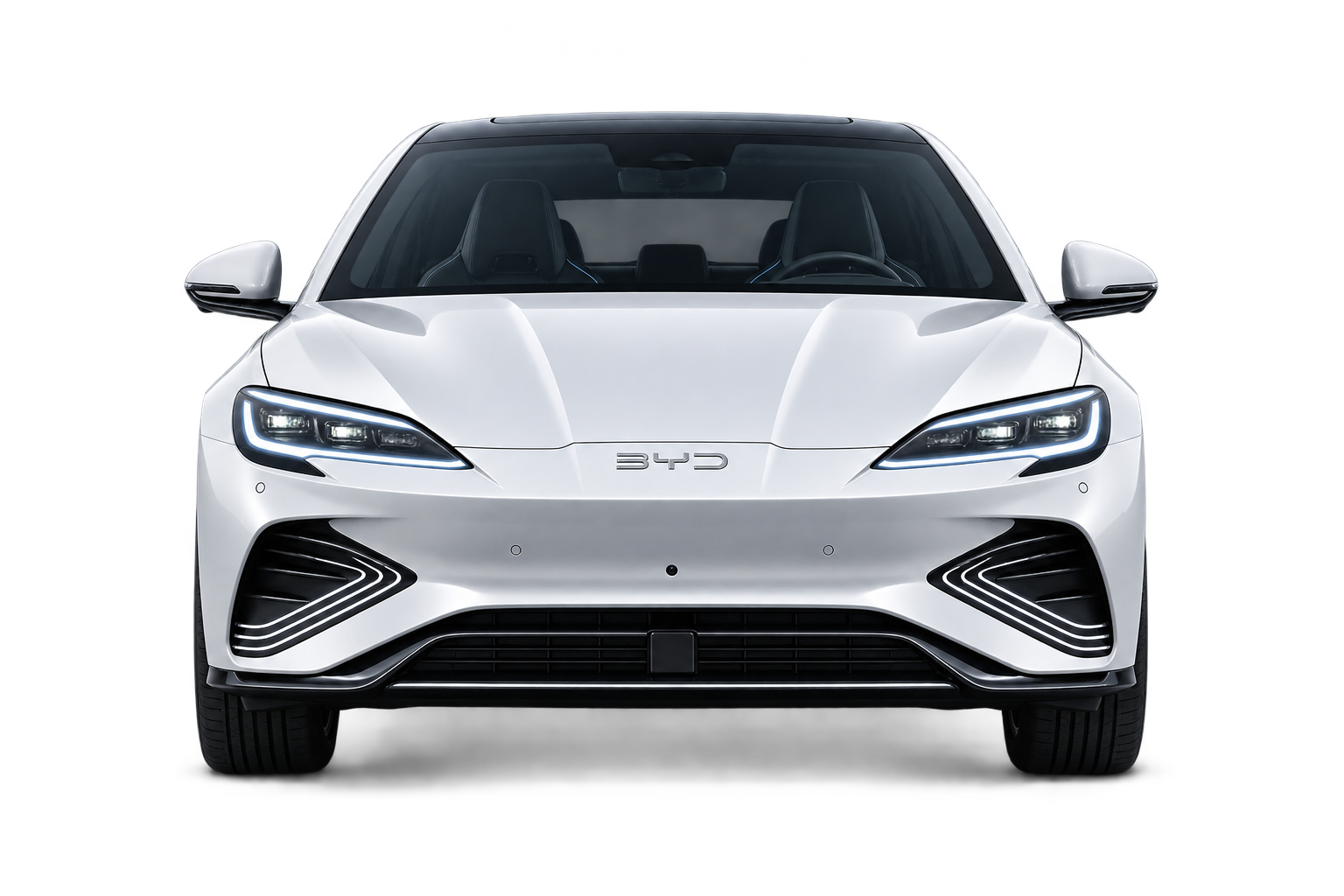 BYD electric sedan, front view